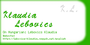 klaudia lebovics business card